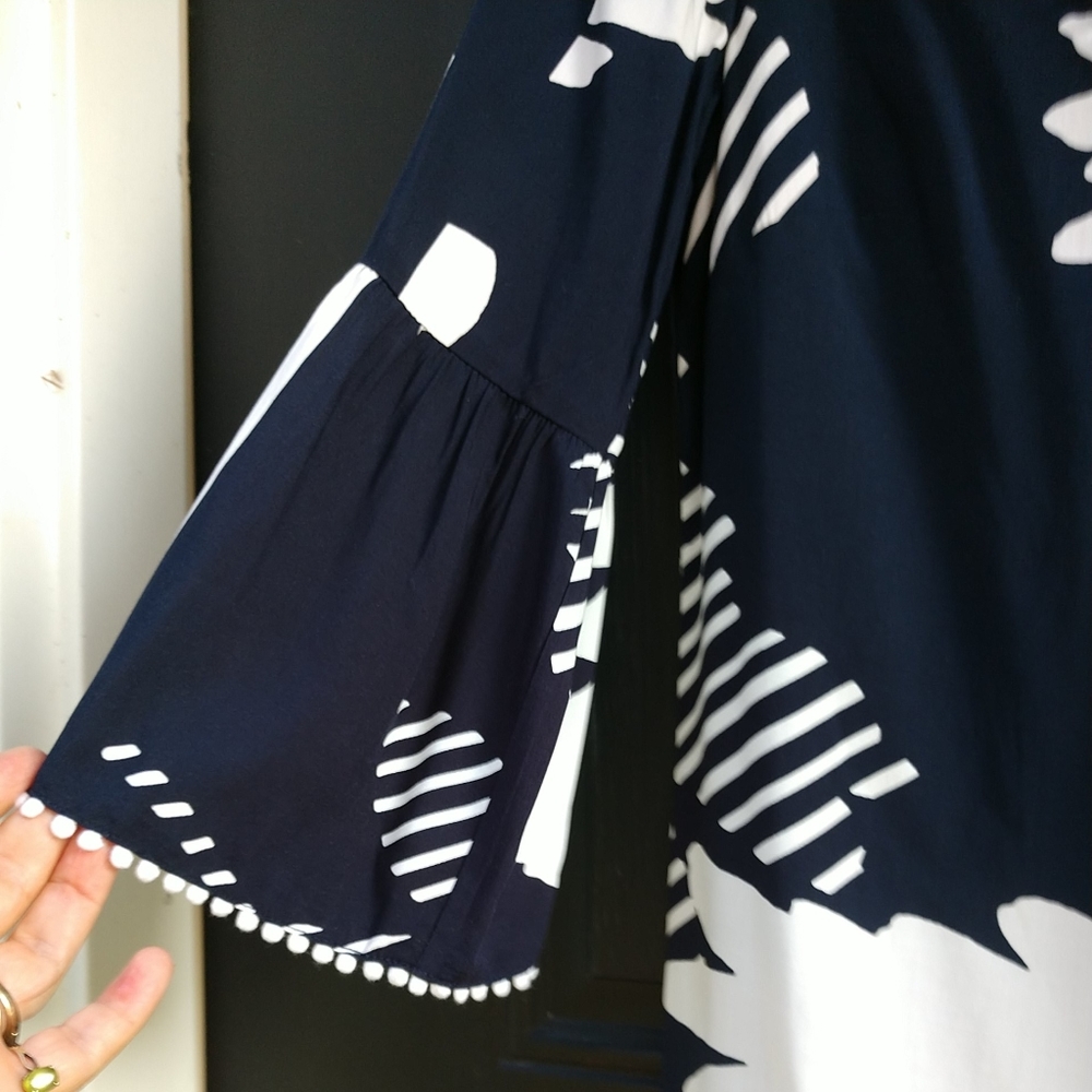 Crown & Ivy Women's Dress Navy/White Geometric Pattern New With Tags Small - Picture 4 of 16